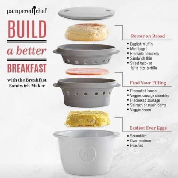 Pampered Chef Breakfast Sandwich Maker #2634 Free Shipping Pampered Chef Breakfast Sandwich Maker #2634 Free Shipping